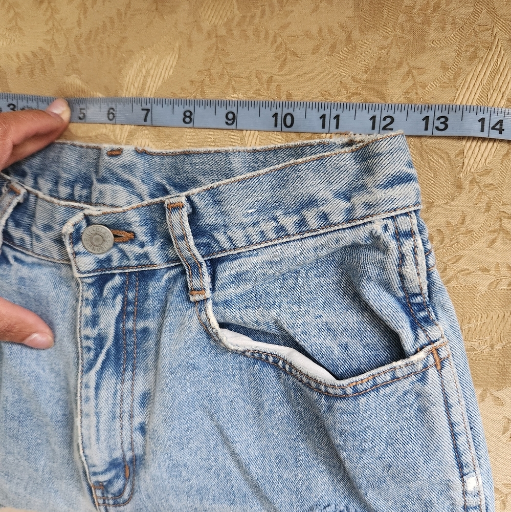 Vintage Bill Blass Petite Heavy Disstressed Denim Jeans 100% Cotton - Picture 7 of 8